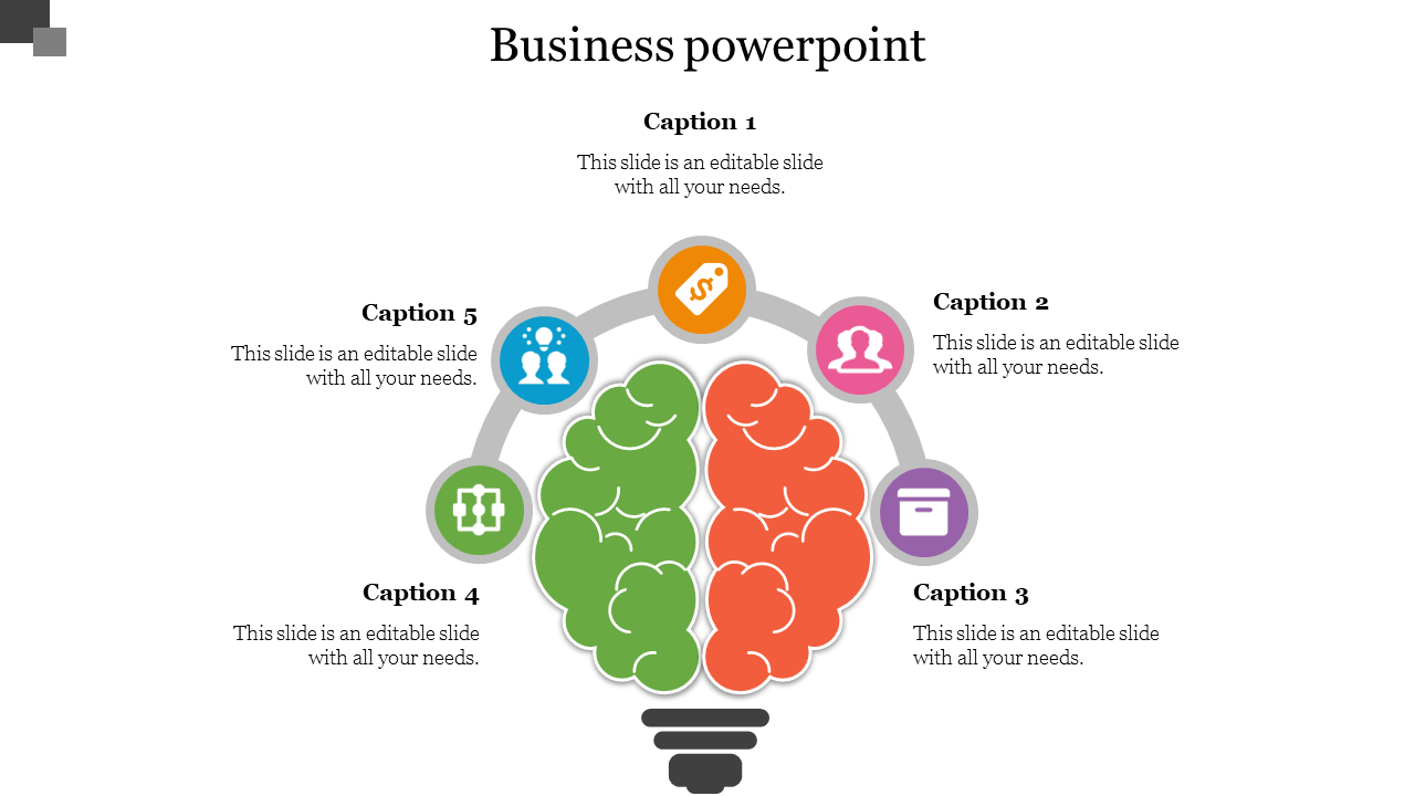 Our Predesigned Business PowerPoint Presentation With Brain